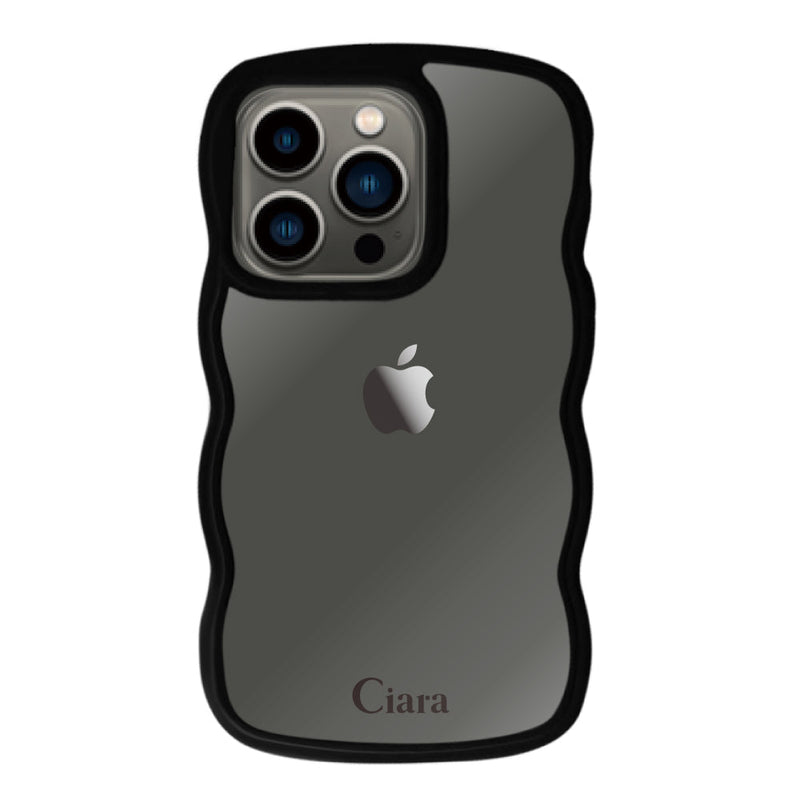 iPhoneケース ウェーブフレーム クリアケース ロゴ