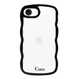iPhoneケース ウェーブフレーム クリアケース ロゴ