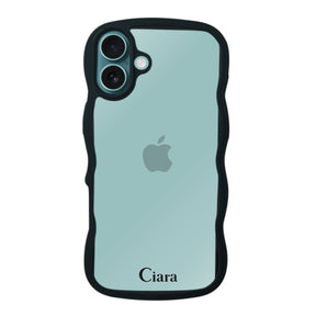 iPhoneAir ウェーブフレーム クリアケース ロゴ ブラック
