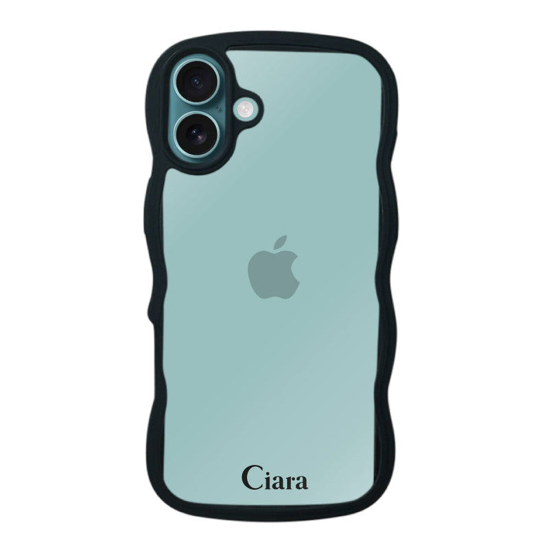iPhoneケース ウェーブフレーム クリアケース ロゴ