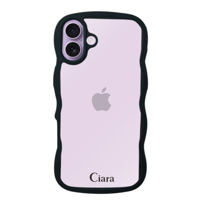 iPhoneケース ウェーブフレーム クリアケース ロゴ