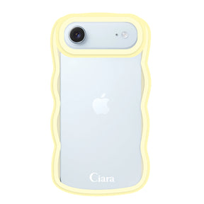 iPhoneAir ウェーブフレーム クリアケース ロゴ イエロー