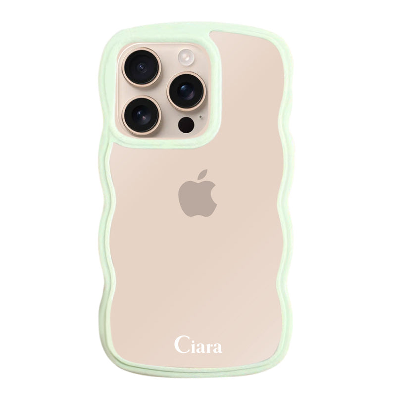iPhoneケース ウェーブフレーム クリアケース ロゴ