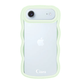 iPhoneAir ウェーブフレーム クリアケース ロゴ グリーン