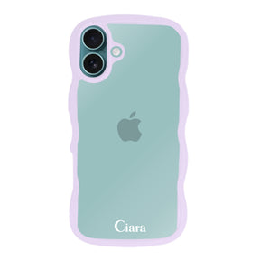 iPhoneAir ウェーブフレーム クリアケース ロゴ パープル