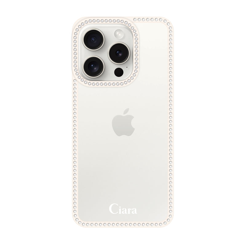 iPhoneケース ラインストーンフレーム クリアケース ロゴ