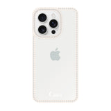 iPhone16ProMax ラインストーンフレームクリア クリア ラインストーンフレームケース ロゴ ホワイト