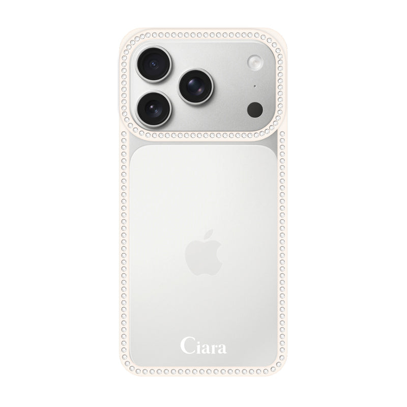 iPhoneケース ラインストーンフレーム クリアケース ロゴ