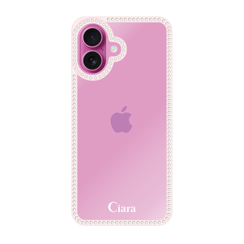 iPhoneケース ラインストーンフレーム クリアケース ロゴ