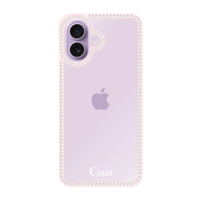 iPhoneケース ラインストーンフレーム クリアケース ロゴ
