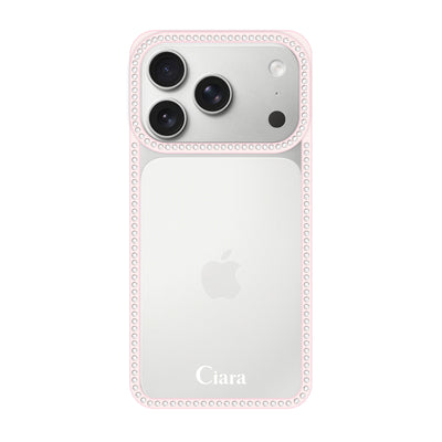 iPhoneケース ラインストーンフレーム クリアケース ロゴ