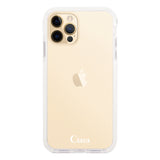 iPhone11ProMax クッションバンパー 耐衝撃クリアケース ロゴ ホワイト