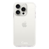 iPhone15ProMax クッションバンパー 耐衝撃クリアケース ロゴ ホワイト