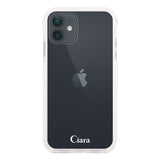 iPhoneXR クッションバンパー 耐衝撃クリアケース ロゴ ホワイト