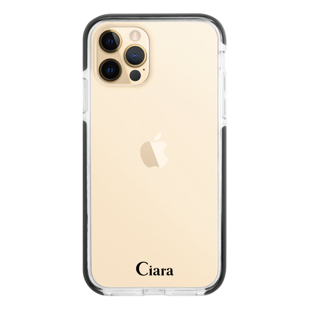 iPhone11ProMax クッションバンパー 耐衝撃クリアケース ロゴ ブラック