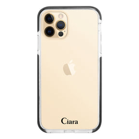 iPhone11ProMax クッションバンパー 耐衝撃クリアケース ロゴ ブラック