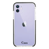 iPhone12/12Pro クッションバンパー 耐衝撃クリアケース ロゴ ブラック
