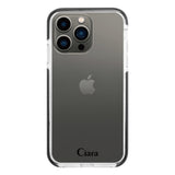 iPhone13Pro クッションバンパー 耐衝撃クリアケース ロゴ ブラック