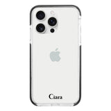 iPhone16ProMax クッションバンパー 耐衝撃クリアケース ロゴ ブラック