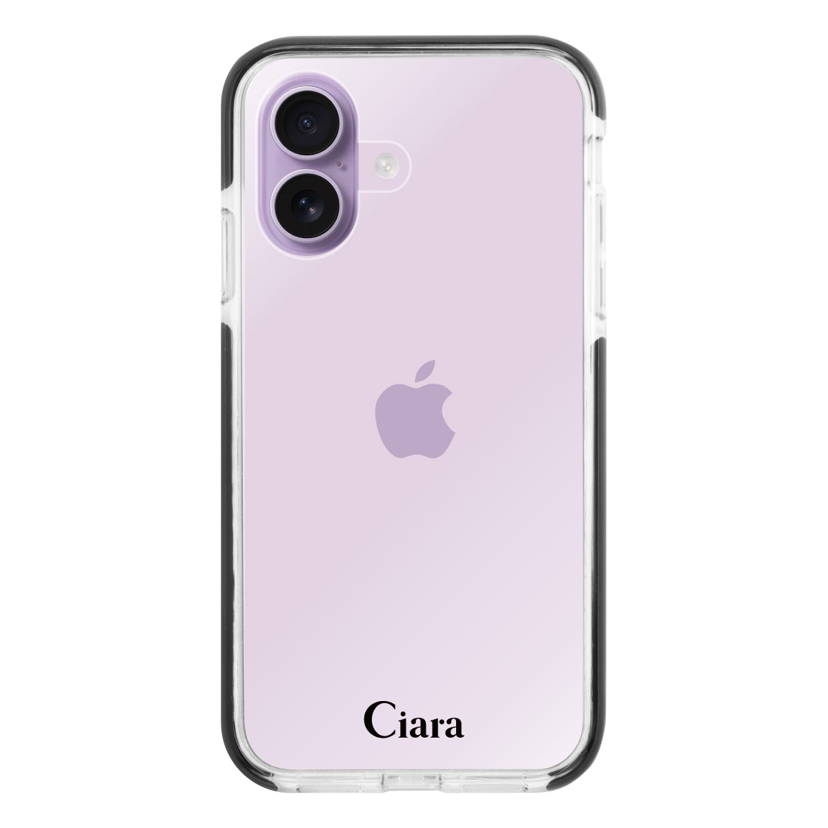 iPhone17 クッションバンパー 耐衝撃クリアケース ロゴ ブラック