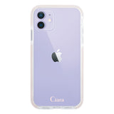 iPhone12/12Pro クッションバンパー 耐衝撃クリアケース ロゴ ピンク