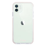 iPhone12mini クッションバンパー 耐衝撃クリアケース ロゴ ピンク
