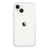 iPhone14 クッションバンパー 耐衝撃クリアケース ロゴ ピンク