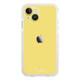 iPhone14Plus クッションバンパー 耐衝撃クリアケース ロゴ ピンク