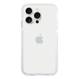 iPhone16ProMax クッションバンパー 耐衝撃クリアケース ロゴ ピンク