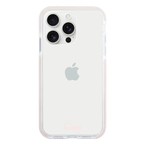 iPhone16ProMax クッションバンパー 耐衝撃クリアケース ロゴ ピンク
