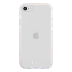 iPhone7Plus/8Plus クッションバンパー 耐衝撃クリアケース ロゴ ピンク