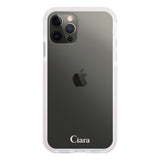 iPhoneX/XS クッションバンパー 耐衝撃クリアケース ロゴ ピンク