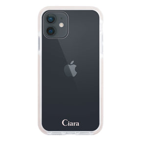 iPhoneXR クッションバンパー 耐衝撃クリアケース ロゴ ピンク