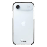iPhoneAir クッションバンパー 耐衝撃クリアTPUケース ロゴ ブラック
