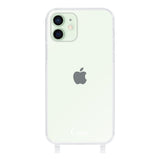 iPhone12mini ストラップクリアケース ロゴ ホワイト
