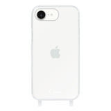 iPhone16e ストラップクリアケース ロゴ ホワイト