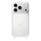 iPhone17Pro ストラップクリアケース ロゴ ホワイト