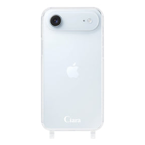 iPhoneAir ストラップクリアケース ロゴ ホワイト