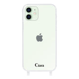 iPhone12mini ストラップクリアケース ロゴ ブラック