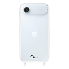 iPhoneAir ストラップクリアケース ロゴ ブラック