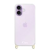 iPhone17 ストラップクリアケース ロゴ ゴールド