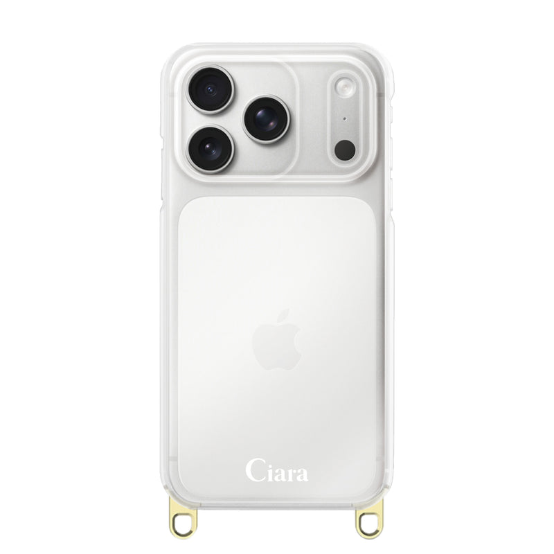 iPhoneケース  2WAYストラップクリアケース ロゴ