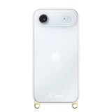 iPhoneAir ストラップクリアケース ロゴ ゴールド