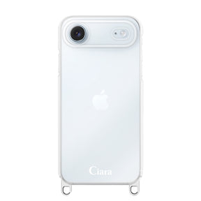iPhoneAir ストラップクリアケース ロゴ シルバー