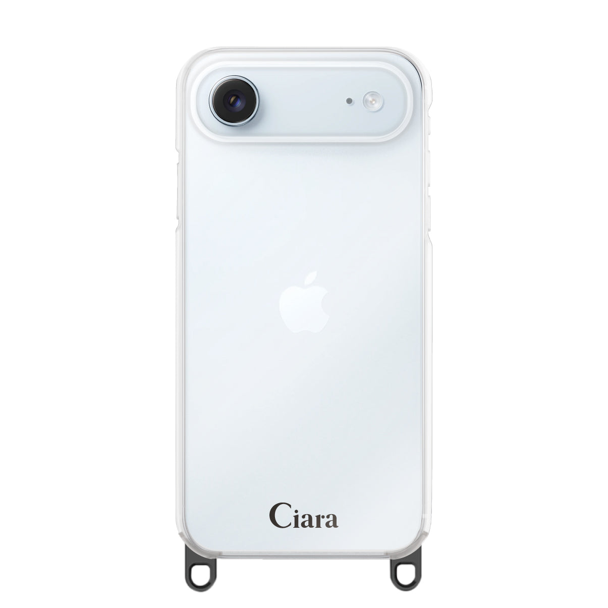 iPhoneAir ストラップクリアケース ロゴ ブラック