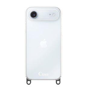 iPhoneAir ストラップクリアケース ロゴ ブラック