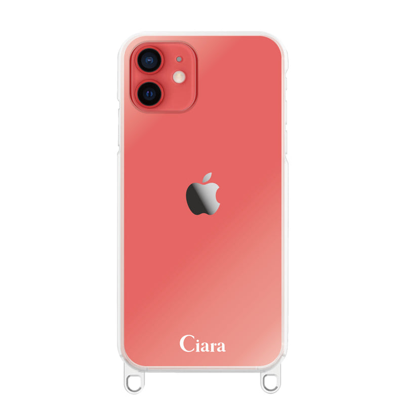 iPhoneケース  2WAYストラップクリアケース ロゴ
