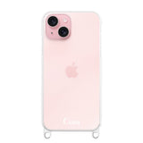 iPhone15 ストラップクリアケース ロゴ クリア