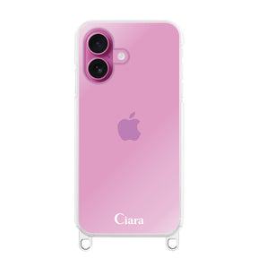iPhone16 ストラップクリアケース ロゴ クリア