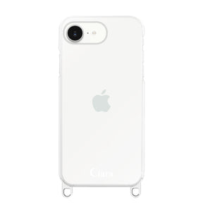 iPhone16e ストラップクリアケース ロゴ クリア